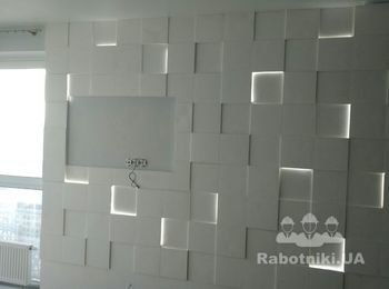 3Д панели с подсветкой  до покраски