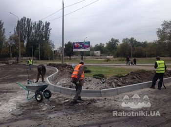 Установка дорожного бордюра г. Запорожье