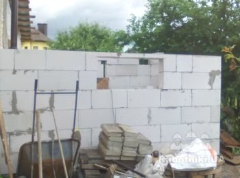 Это  постройка пристройки к дому кательная