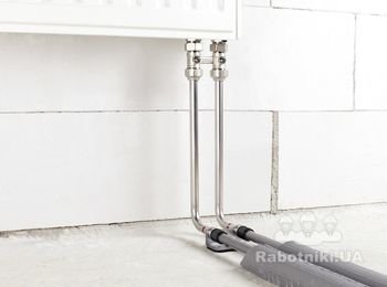 Нижнее подключение радиаторов. Рехау