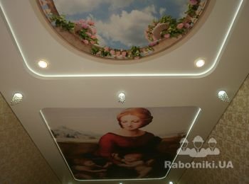 двухуровневые натяжной потолок Everest