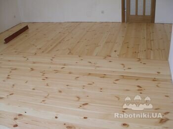 Полы выполнены из шпунтованой сосновой доски и вскрыты полуматовым лаком. Доска уложена по независимым от балок перекрытия лагам.Дополнительно выполнена шумоизоляция аккустическими материалами