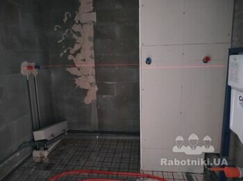 Розмітка рівня стяжки за допомогою лазерного рівня. ЖК Паркленд.