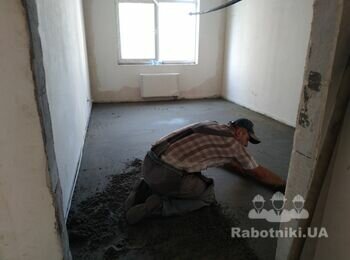 Влаштування машинної стяжки в ЖК Паркленд.