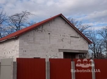монтаж забора и кровли