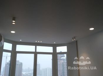 лед-светильники в гипсокартонном потолке, гостинная