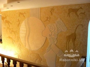 барел'єф " Африка", гіпсова штукатурка