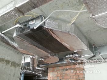 монтаж системы кондиционирования на базе канальных кондиционеров