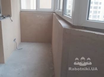 Утеплення балкону,штукатурка.