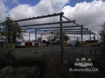 Монтаж металлоконструкций складского помещения в с. Гадзинка, Житомирский район