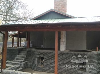 переход кровли на стену