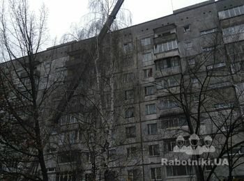 подъем стройматериалов для капремонта мягкой кровли (Житомир)
