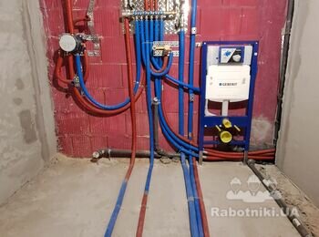 3. Суміжний с/в з водорозподільчим вузлом, ванною, умивальником, унітазом...,