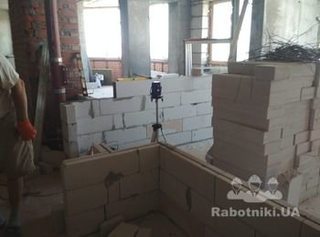 Монтаж внутренних перегородок из газоблока