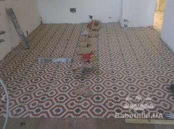 Барселона ,укладка плитки на пол