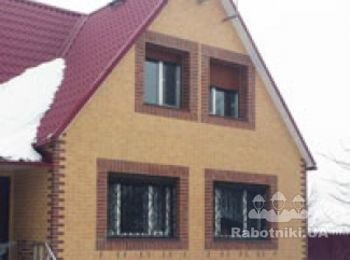 Утепление фасада термопанелями с плиткой клинкер.