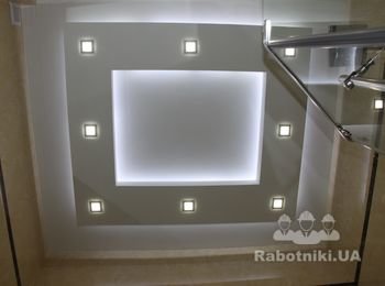 Потолок в ванной с led подсветкой