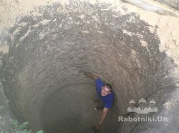 Копка ямы на канализацию вручную. 1,5м