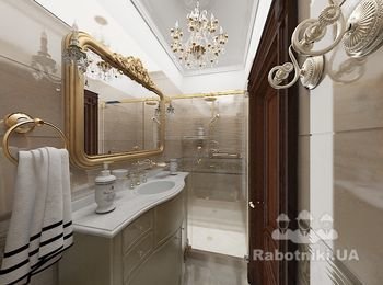 дизайн интерьера ванной комнаты в классическом стиле от студии дизайна Forest Design