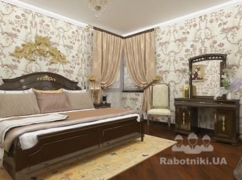 дизайн интерьера спальной комнаты в классическом стиле от студии дизайна Forest Design