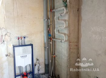 Перенос стояка ГВС полотенцесушитель.