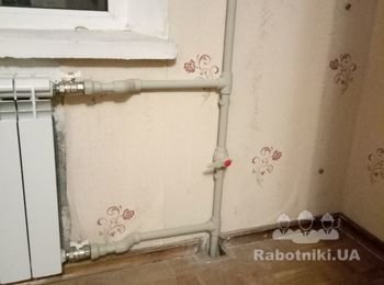 Замена стояка отопления через перекрытия с подключением радиатора!