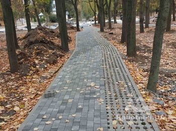 Установка эко решетки + полный комплекс укладки плитки