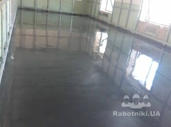 Промислова бетонна підлога з топінгом та лаком !!