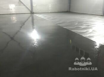 Промислова бетонна підлога з топінгом та лаком та приклад без лаку !