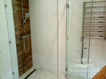 Душевая кабина - угловая распашная из закаленного стекла