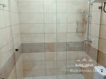 Душевая кабина - прямая раздвижная из закаленного стекла