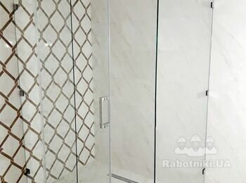 Душевая кабина - угловая раздвижная из закаленного стекла
