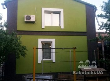 Фото с объекта (утепление фасада пенопластом)