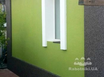 Фото с объекта (утепление фасада пенопластом)