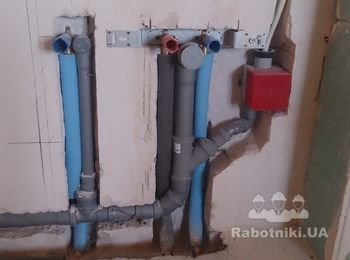 Монтаж закладных ХВС, ГВС, канализация ТЕСЕ