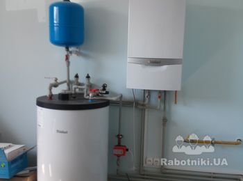 Монтаж пакетного предложения Vaillant/ Конденсационный котел и бойлер 200 литров.