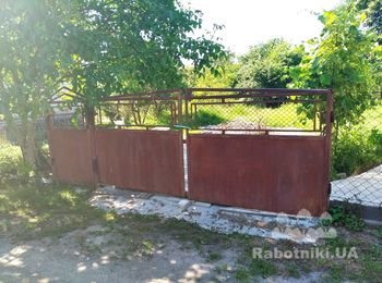 Замена ворот распашных на откатные в стиле "ранчо"