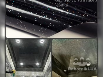 Натяжной потолок с декоративным полотном