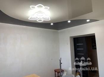 Комбинированный натяжной потолок