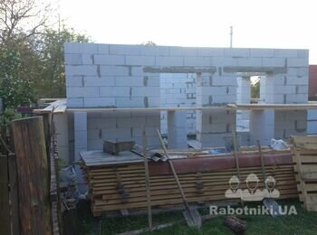 Газоблок 15куб.,армопояс,3дня работы.