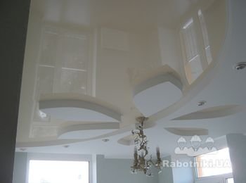 Натяжной потолок в сочетании с гипсокартоном