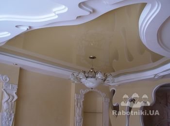 Натяжной потолок в сочетании с гипсокартоном