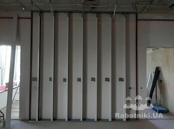 Монтаж фальшстіни в спальні. Каркас