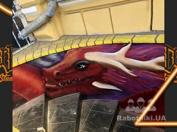 Dragon graffiti mural - 250$