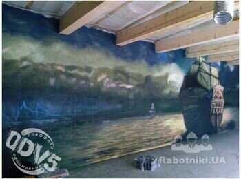 Sea graffiti mural - 800$