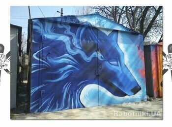 Wolf graffiti mural - 350$
