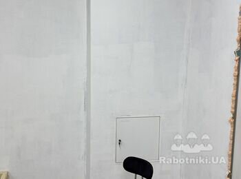 Декоративная штукатурка стен + 2 двери скрытого монтажа +шпаклевка + п