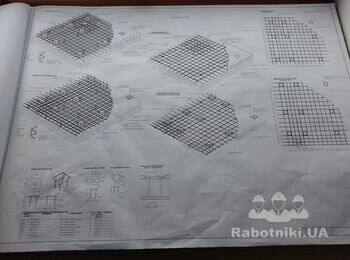 Бетонні роботи, заливка бетонної плити з армуванням згідно креслень.