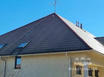 Покраска кровли из металлочерепицы-500 м.2