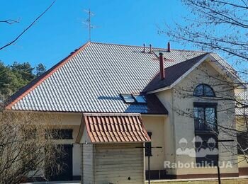 Покраска кровли из металлочерепицы-500 м.2